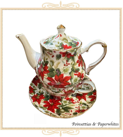 Holiday 4 Piece Tea for One Set - Assorted Patterns