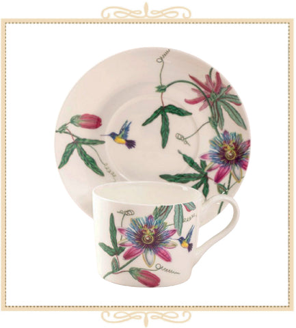 Hummingbird Garden Teacup and Saucer