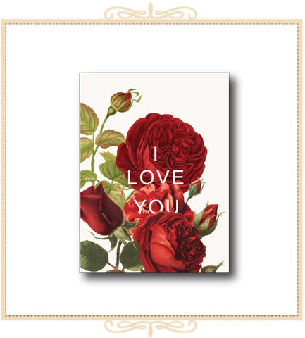 I Love You (Roses) Greeting Card 4.25" x 5.5" (CA2-ILYR)