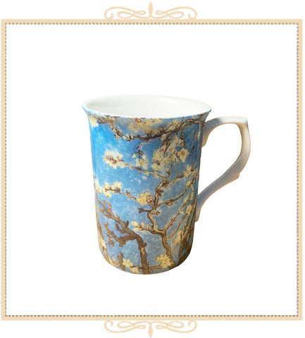 Impression Almond Blossoms on Blue Can Mug