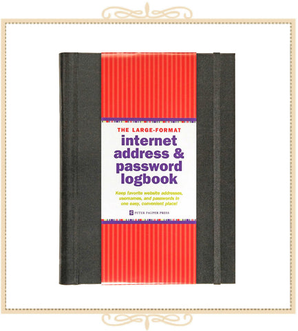 Large-Format Internet Address & Password Logbook (Black)