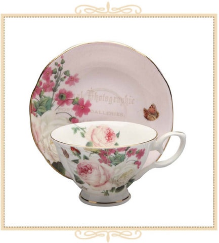 Liz Garden Pink Teacup and Saucer
