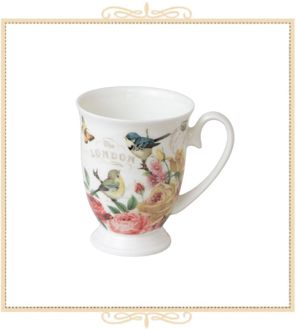 Liz Garden Yellow Rose Footed Mug