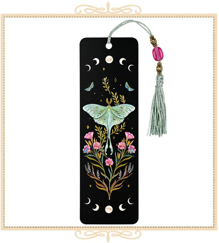 Luna Moth Beaded Bookmark