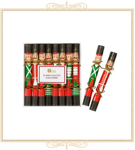 Mini Nutcracker Christmas Crackers - 8 Pack