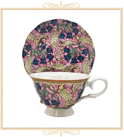 Morris Bell Drop Pink Teacup and Saucer