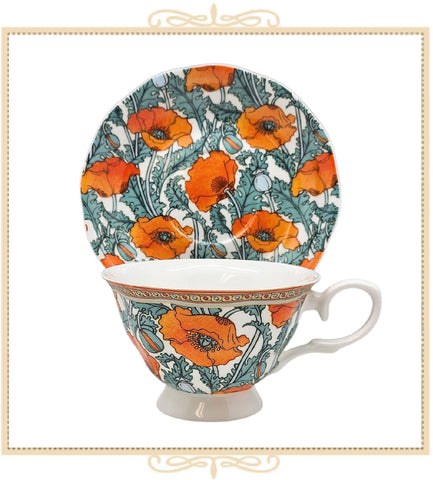 Morris Poppy Teacup and Saucer
