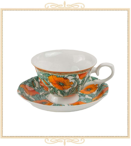 Morris Poppy Teacup and Saucer