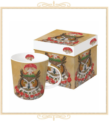 Mushroom Owl Tea Mug - Gift Boxed