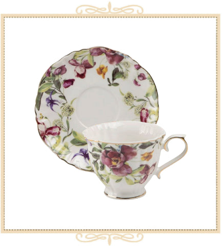 Orchid Teacup and Saucer