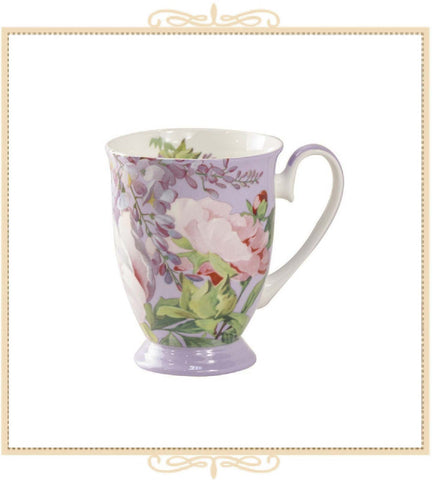 Peony Bloom Purple Footed Mug