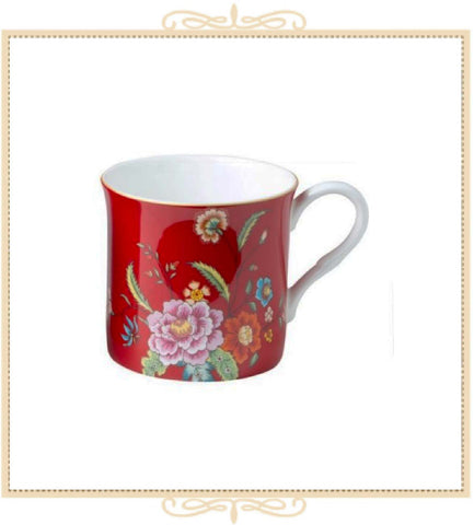Red Peony Bloom Princess Bone China Mug