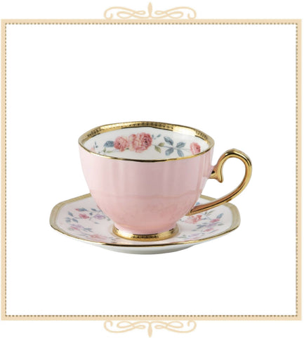 Pink Gold Teacup and Saucer