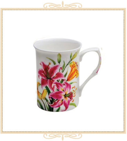 Pink Lily China Can Mug