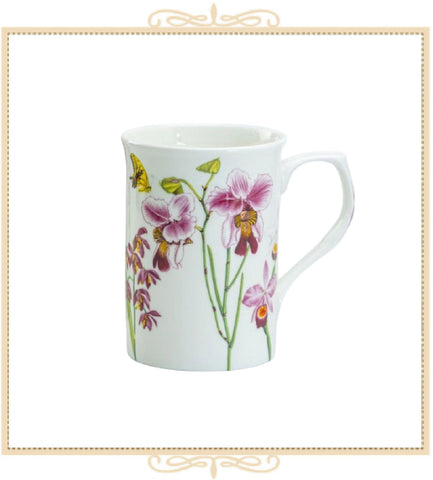 Pink Orchid Bone China Mug