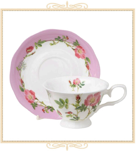 Pink Rosa Teacup and Saucer