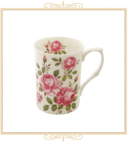 Pink Rose China Can Mug