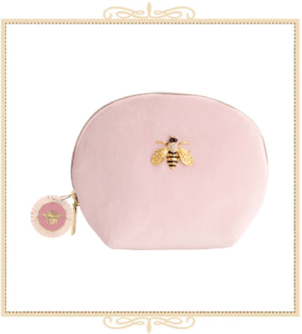 Florette Bee Blush Pink Velvet Brooch Pouch/Bag