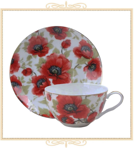 Poppies Teacup and Saucer