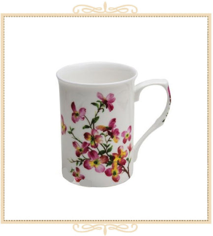 Purple Flower China Can Mug