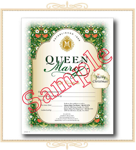 Queen Mary Holiday Gift Certificate