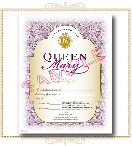 Queen Mary Gift Certificate
