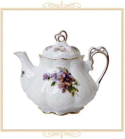 Queen Mary Signature Ashley Teapot Purple Pansy