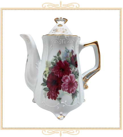 Queen Mary Signature Teapot Red & Pink Hibiscus