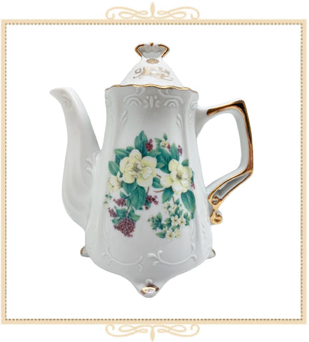 Queen Mary Signature Teapot Wild White Roses