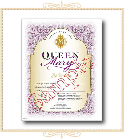 Queen Mary Gift Certificate