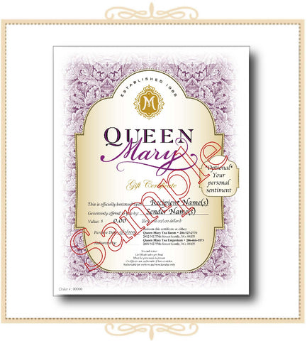 Queen Mary Gift Certificate