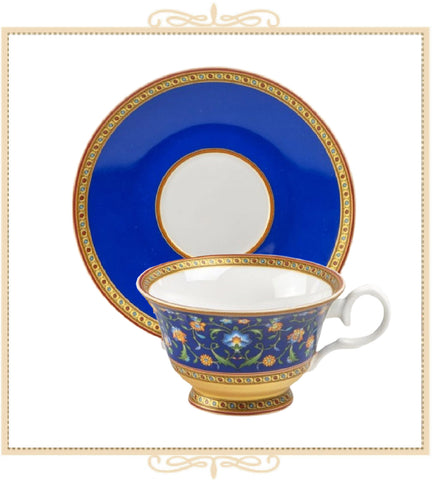 Royal Blue Teacup and Saucer