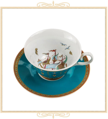 Royal Turquoise Teacup and Saucer