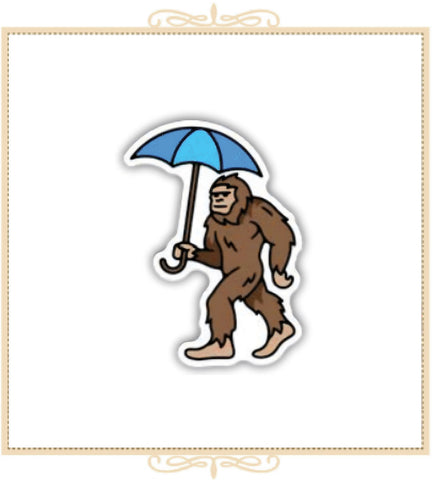 Sasquatch With Umbrella Sticker