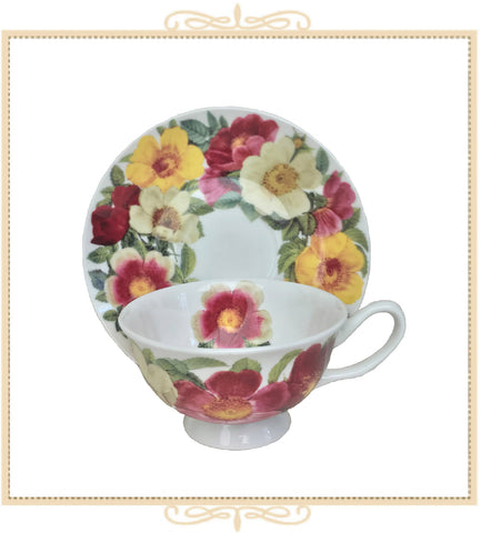 Spicy Poppy Teacup and Saucer