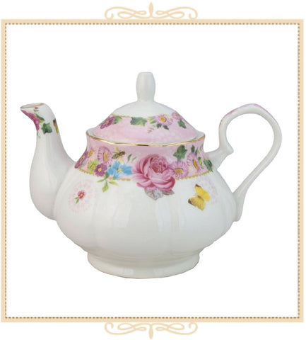 Spray Rose Butterfly Teapot