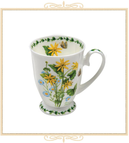 Spring Garden Footed Mug - Lesser Celandine flower