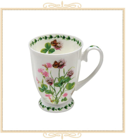 Spring Garden Footed Mug - Common Clover flower