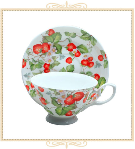 Strawberry Vine Teacup and Saucer