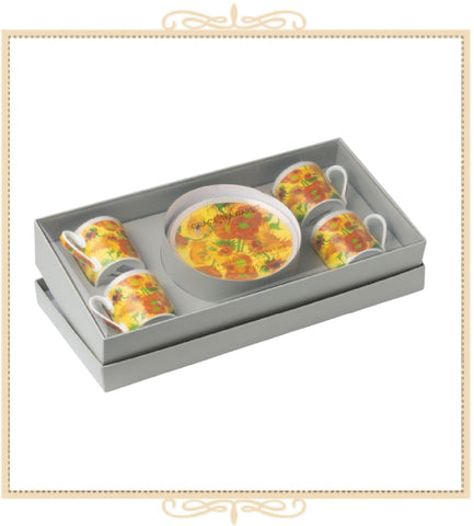 Sunflower Cup and Saucer Set of 4 Boxed