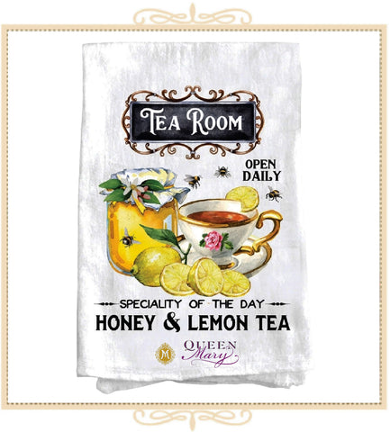 Queen Mary Signature Tea Room Honey & Lemon Tea Cotton Tea Towel