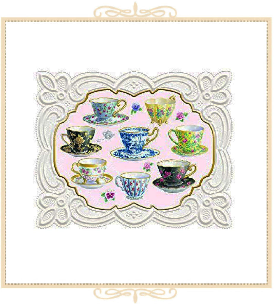 Embossed Teacup Note Cards Queen Mary Tea
