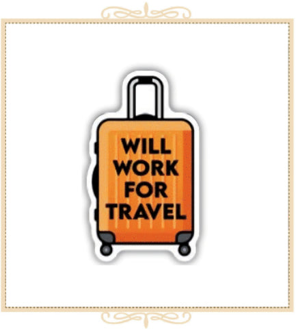 Will Work For Travel Suitcase Sticker