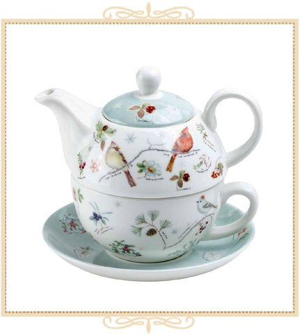 Winter Cardinals Tea for One Set