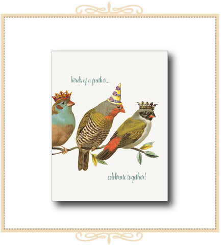 Birds Of A Feather ... Celebrate Together! Glitter Greeting Card 4.25" x 5.5" (CA2-BOF)
