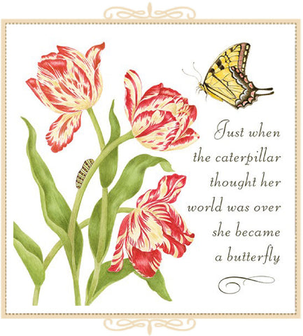 Caterpillar Became A Butterfly Tea Towel - Set of Two