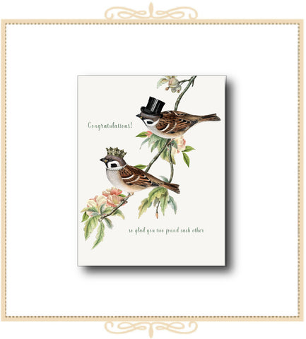 Congratulations, So Glad You Two Found Each Other! Glitter Greeting Card 4.25" x 5.5" (CGA2-CSG)