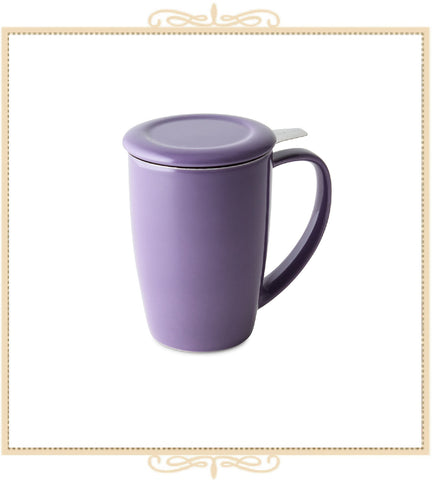 Curve Tall Tea Mug With Infuser & Lid 15 oz Purple