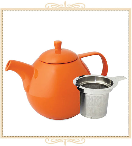 Curve Teapot With Infuser 45 oz Orange