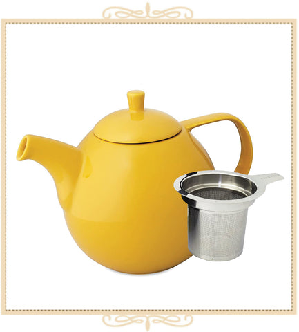 Curve Teapot With Infuser 45 oz Yellow